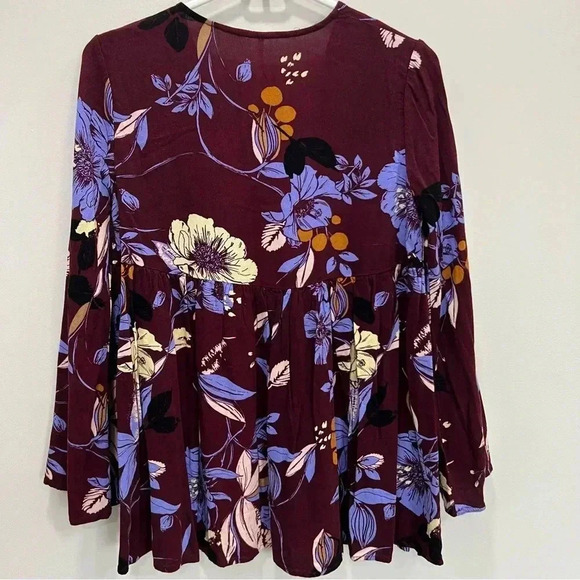FREE PEOPLE Bella Floral Printed Tunic Top xs - Picture 6 of 9